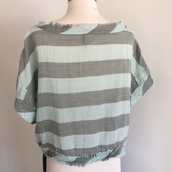 Anthropologie Akemi + Kin Striped Cropped Top, M - Picture 3 of 8